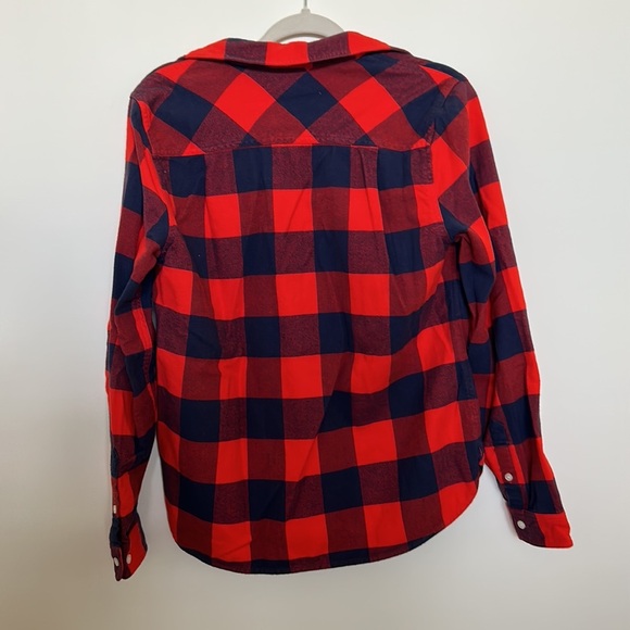 J Crew Factory Plaid Quarter Zip Flannel - Picture 6 of 6